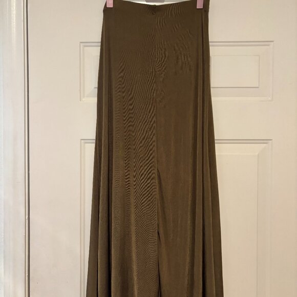 Boho Free People olive/brown stretchy long strapless dress size small NWOT#101 - Picture 2 of 2